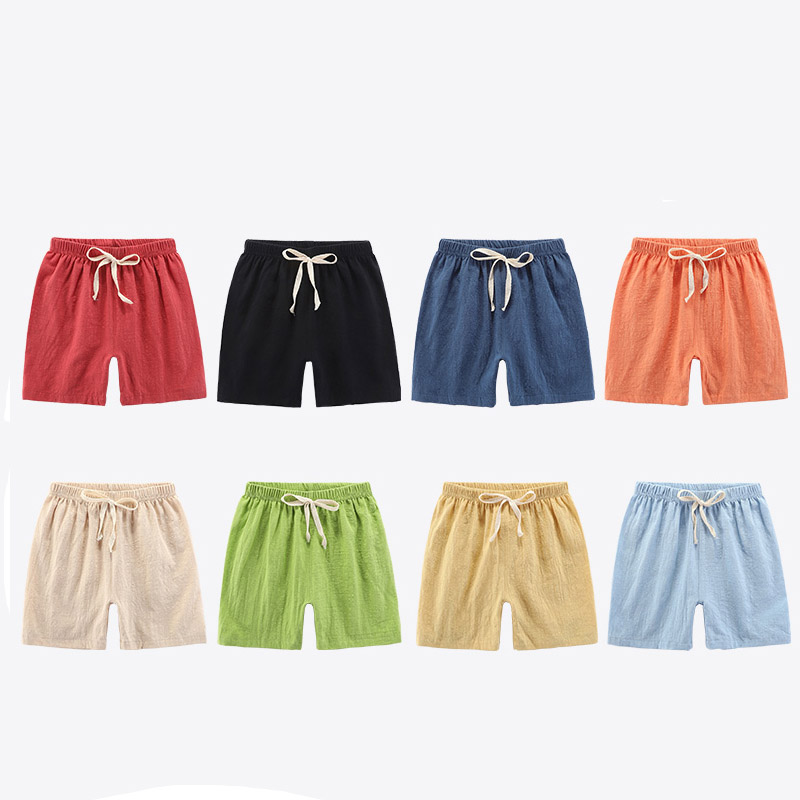 Summer Clothing Teen Girls - شورت من القطن والكتان للرضع والفتيات