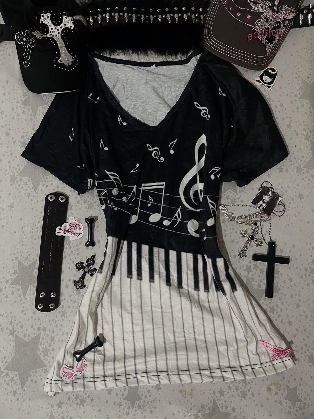 Summer Grunge Clothing - تي شيرت نسائي بتصميم Y2K على