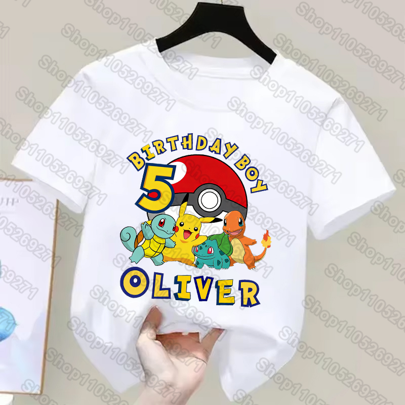 Summer Clothing Boys - قمصان أطفال بوكيمون مطبوعة بشخصية بيكاتشو