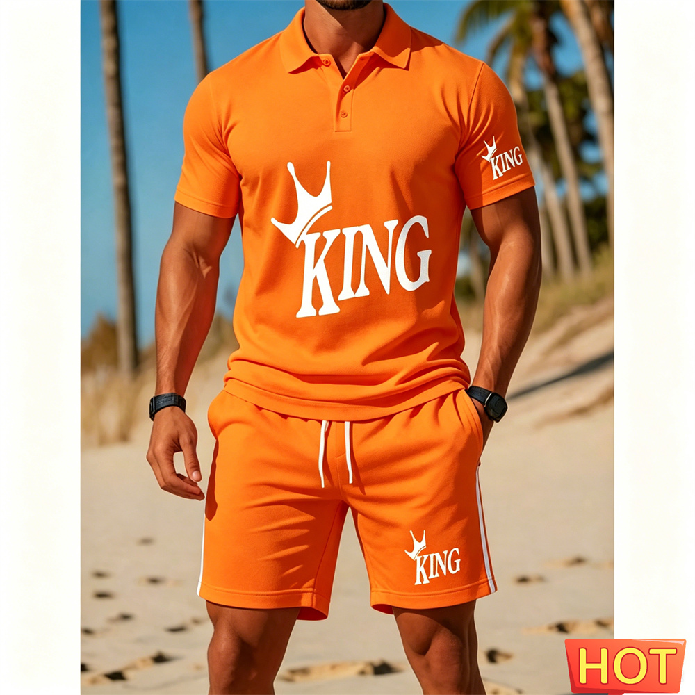 Summer Clothing Vacation - طقم بدلة رجالي بأكمام قصيرة -
