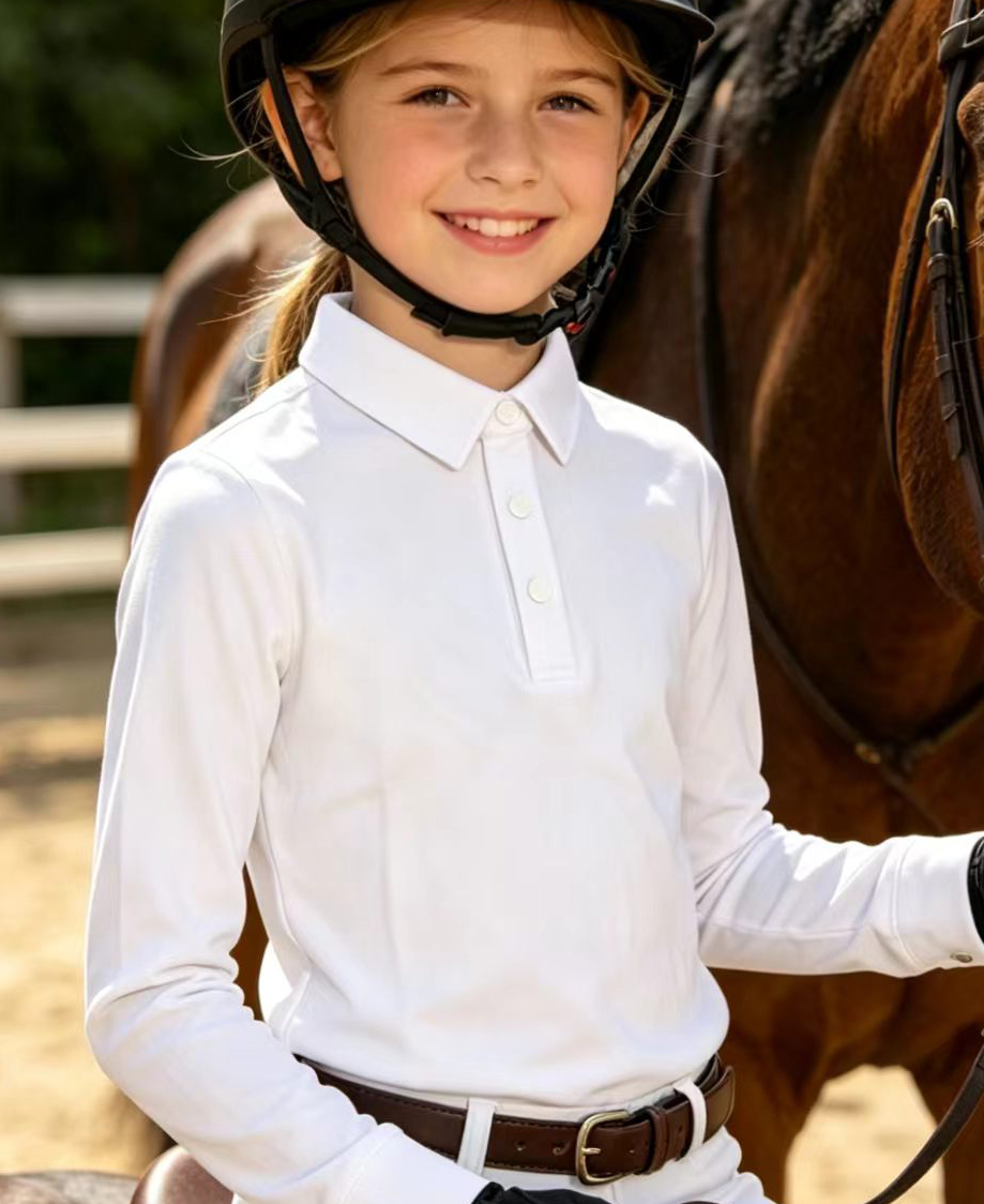 Summer Equestrian Clothing - تي شيرت للأطفال بأكمام طويلة للفروسية