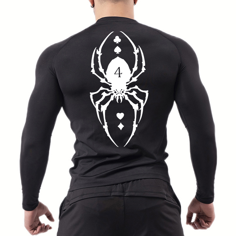 قميص ضغط مطبوع عنكبوت للرجال ، - مراجعة Summer Gym Clothing وسعره