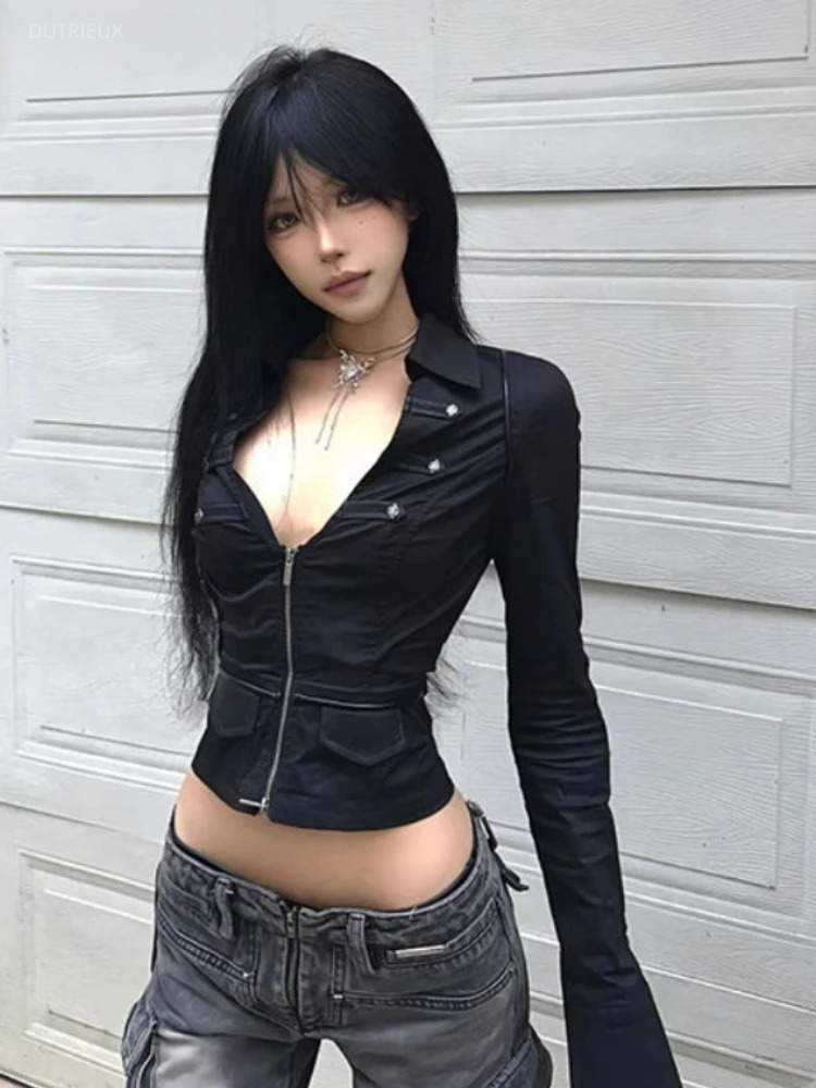 Y2k بلوزة نسائية جمالية مثيرة  - مراجعة Summer Grunge Clothing وسعره