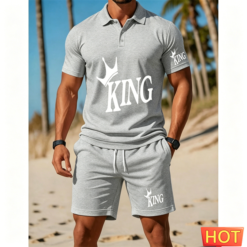طقم بدلة رجالي بأكمام قصيرة -  - مراجعة Summer Clothing Vacation وسعره