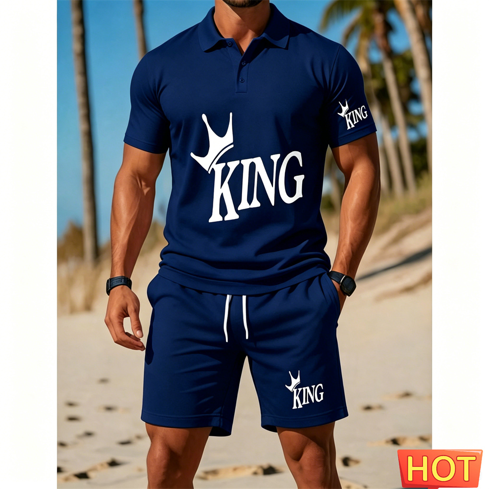 طقم بدلة رجالي بأكمام قصيرة -  - مراجعة Summer Clothing Vacation وسعره