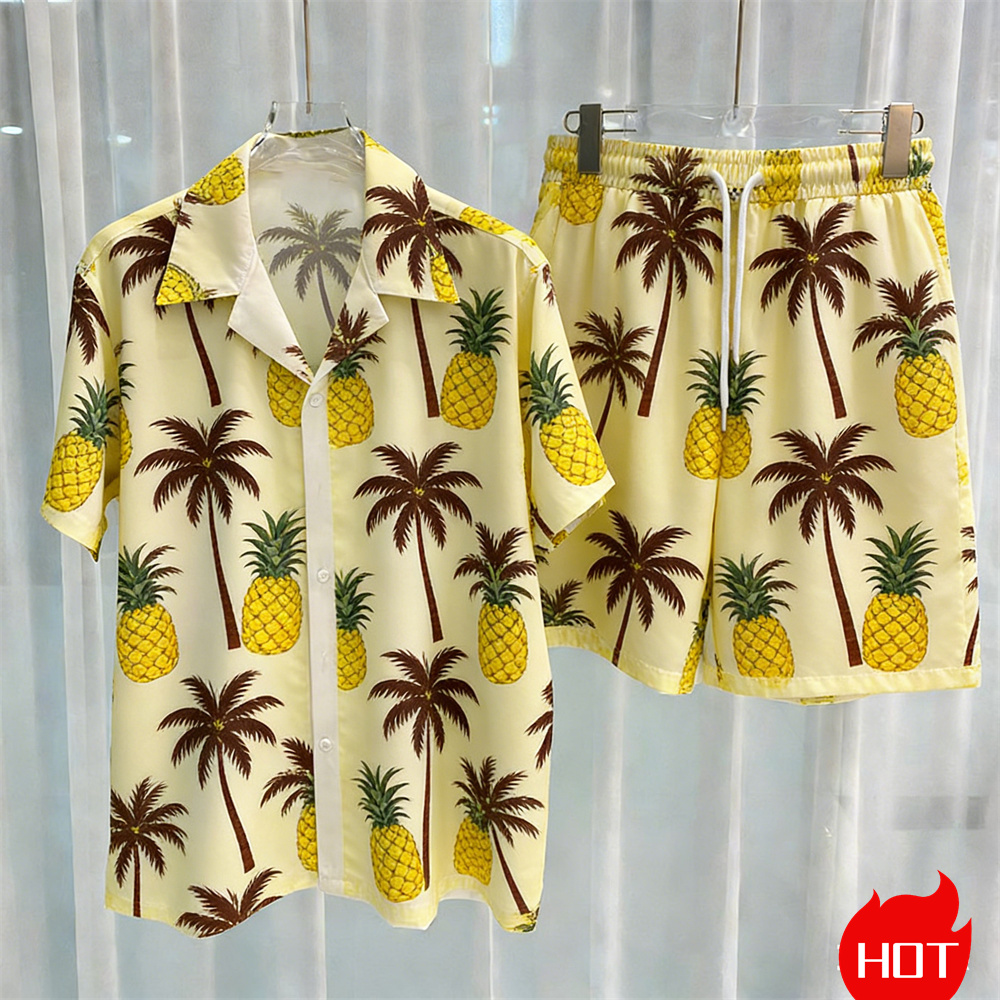 طقم قمصان صيفية للرجال بنقش نب - مراجعة Summer Clothing Y2K وسعره