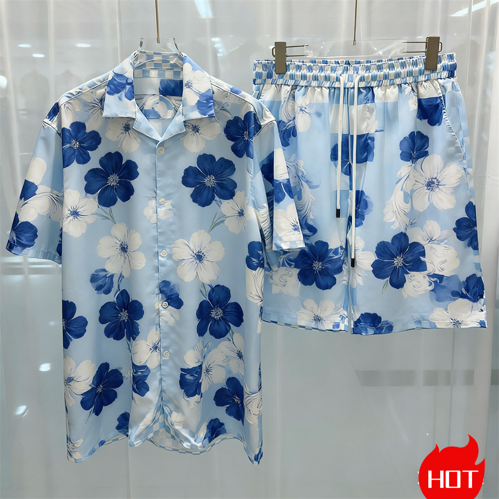 طقم شورت شاطئ رجالي صيفي عصري  - مراجعة Summer Clothing Y2K وسعره