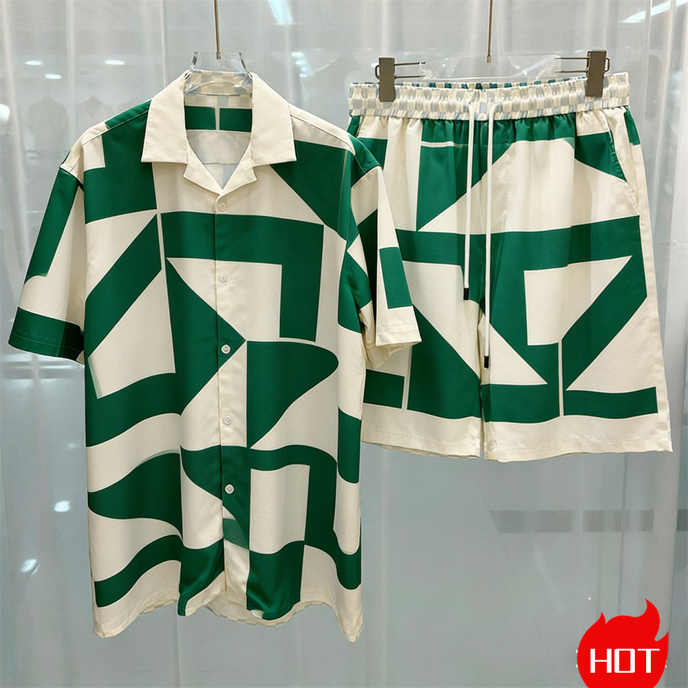طقم شورت شاطئ رجالي صيفي عصري  - مراجعة Summer Clothing Y2K وسعره