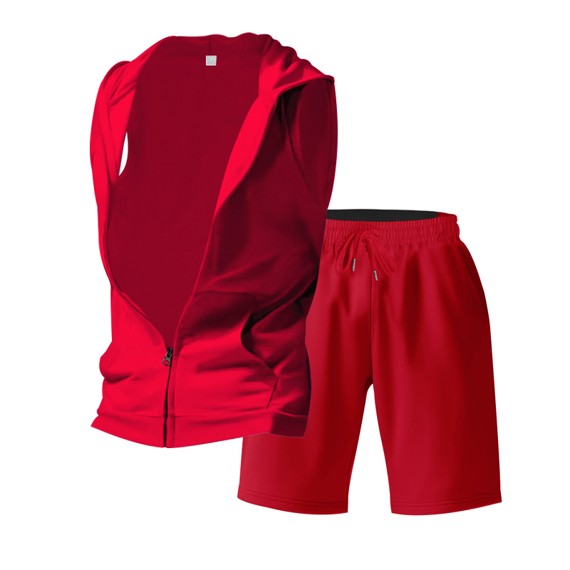 طقم رجالي من قطعتين: هودي بدون - مراجعة Summer Gym Clothing وسعره