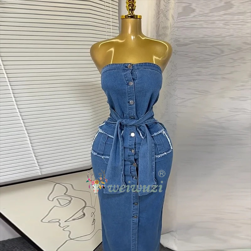 فستان جينز نسائي جديد 2026 بتص - مراجعة Summer Clothing Y2K وسعره