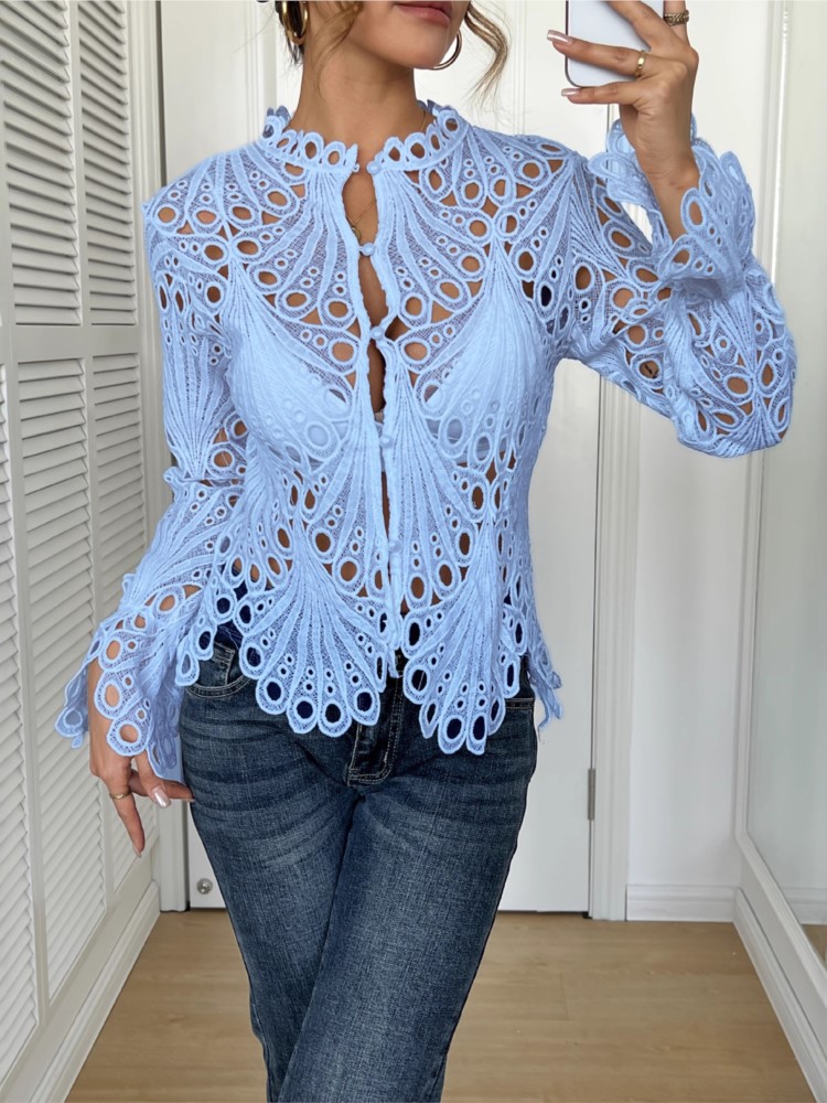 قميص دانتيل أبيض للنساء موضة ك - مراجعة Summer Clothing Holiday وسعره