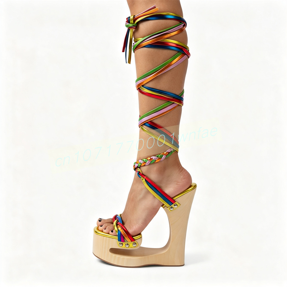 صنادل نسائية بكعب عالٍ مفتوحة  - مراجعة Summer Clothing Colors وسعره