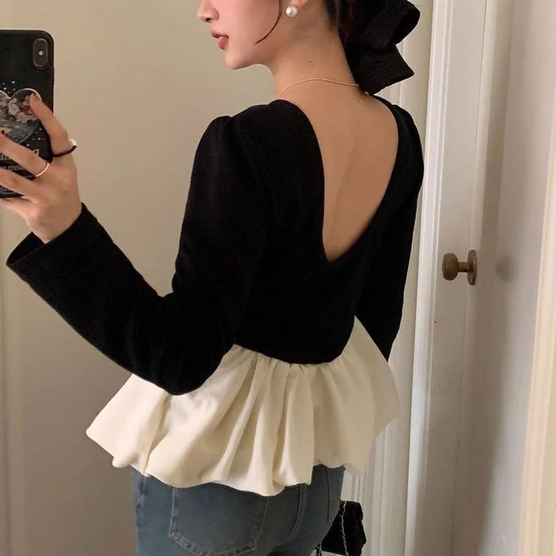 بلوزة أنيقة مثيرة بدون ظهر برق - مراجعة Summer Clothing Colors وسعره