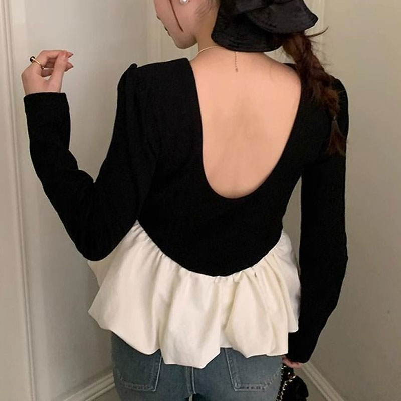 بلوزة أنيقة مثيرة بدون ظهر برق - مراجعة Summer Clothing Colors وسعره